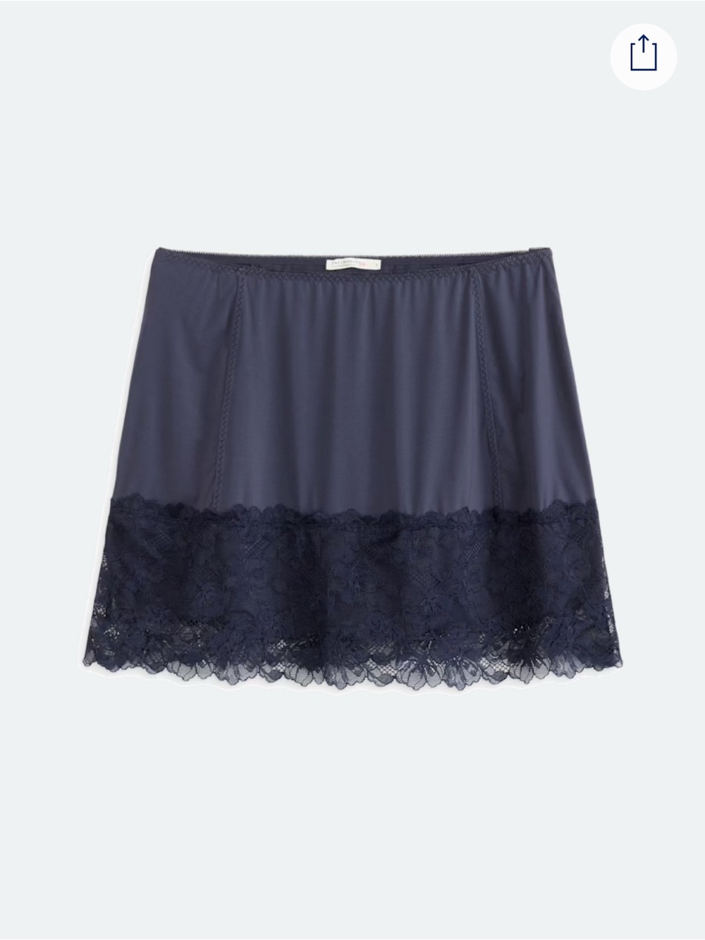 Free People Navy party crashers half slip Lace-Trim Skirt